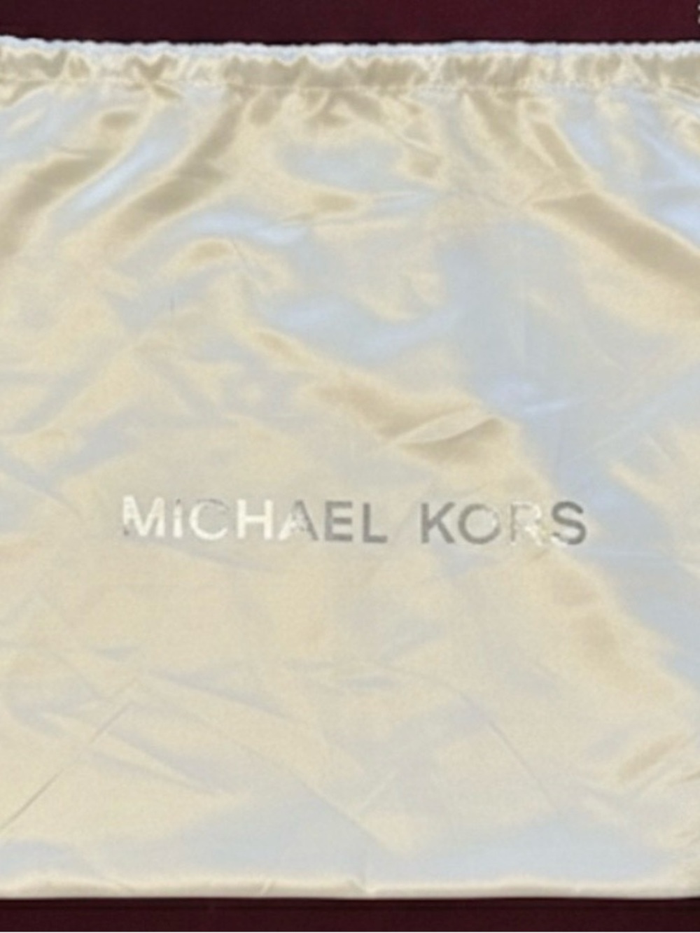 Michael Kors White Drawstring Dust Bag 18”wide x 19” high